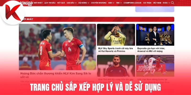 Trang chủ sắp xếp hợp lý và dễ sử dụng